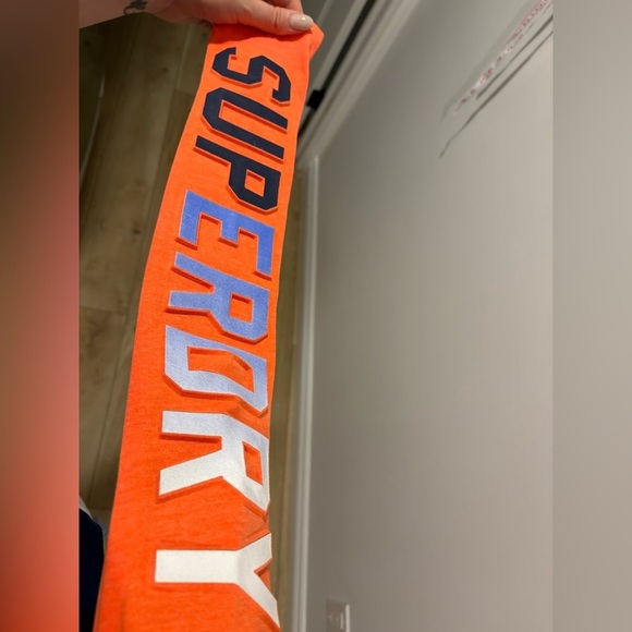 NWOT-Mens Superdry Vintage Logo Authentic Fade Long Sleeve T-Shirt - Orange - Picture 6 of 9